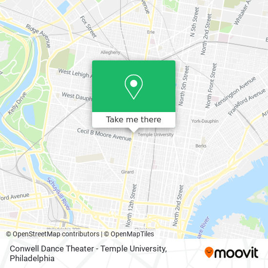 Conwell Dance Theater - Temple University map