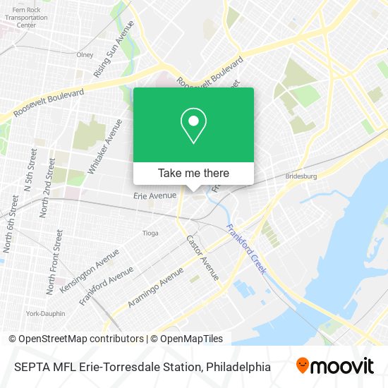 SEPTA MFL Erie-Torresdale Station map