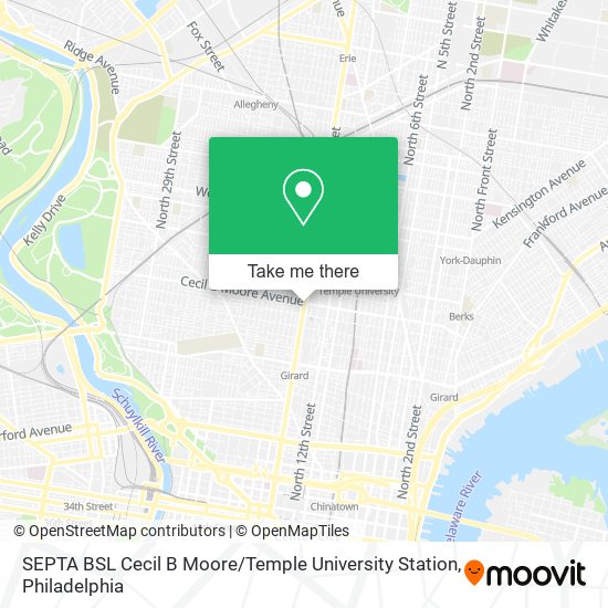 Mapa de SEPTA BSL Cecil B Moore / Temple University Station