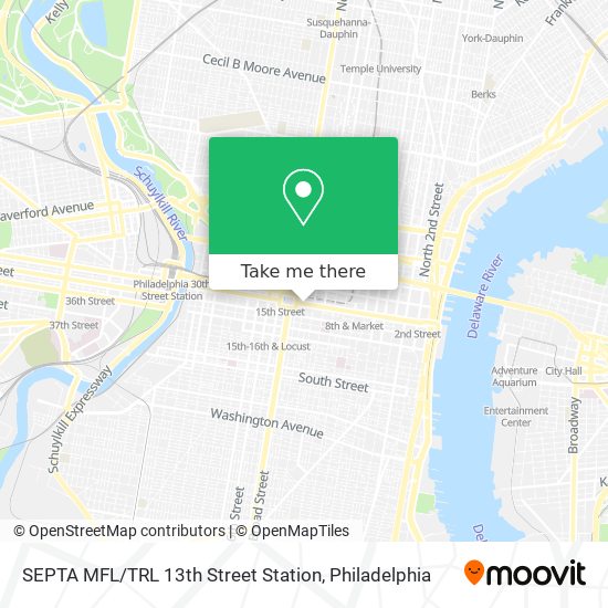 Mapa de SEPTA MFL / TRL 13th Street Station