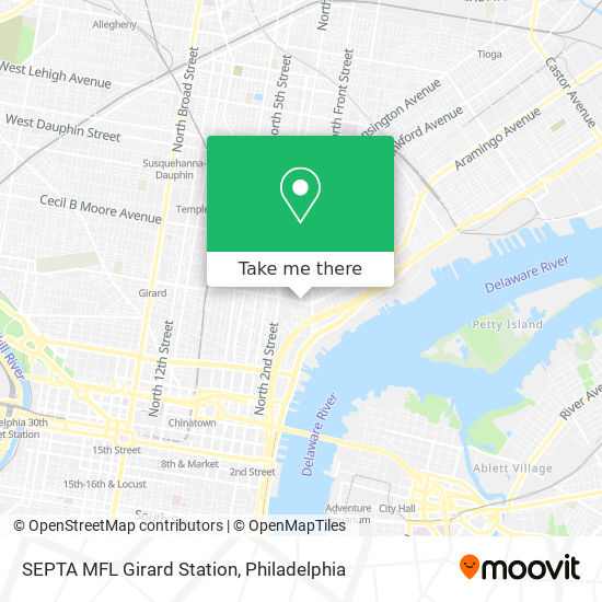 SEPTA MFL Girard Station map