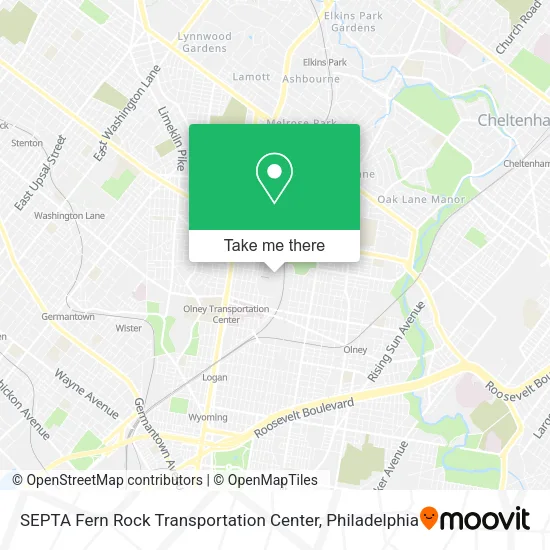 Mapa de SEPTA Fern Rock Transportation Center