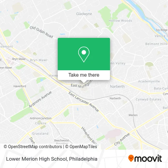 Lower Merion High School map