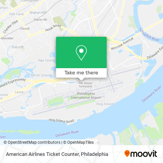 American Airlines Ticket Counter map