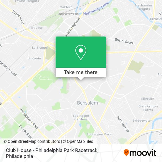 Club House - Philadelphia Park Racetrack map