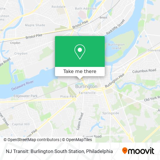 Mapa de NJ Transit: Burlington South Station