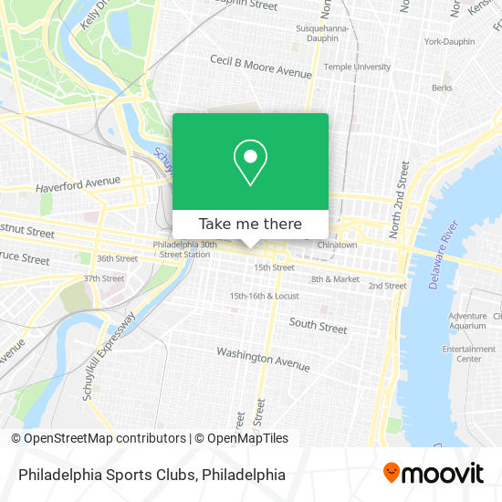 Philadelphia Sports Clubs map