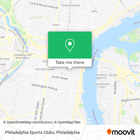 Philadelphia Sports Clubs map