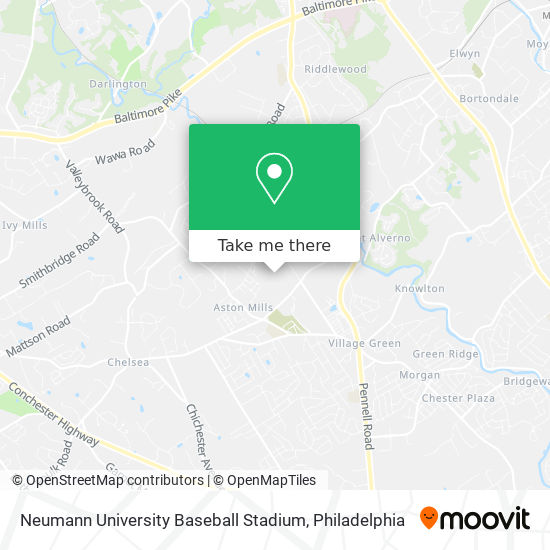 Mapa de Neumann University Baseball Stadium