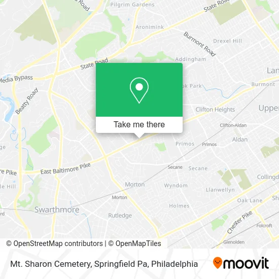 Mt. Sharon Cemetery, Springfield Pa map