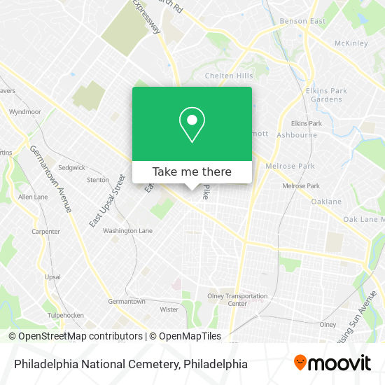 Philadelphia National Cemetery map