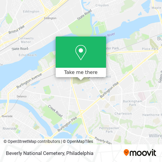 Beverly National Cemetery map
