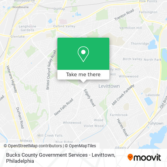 Mapa de Bucks County Government Services - Levittown