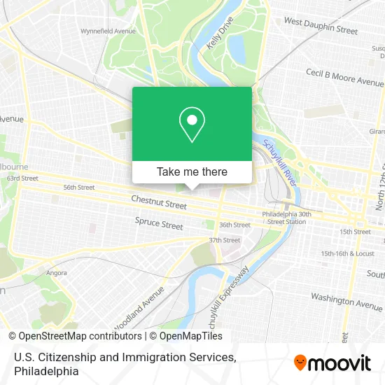 Mapa de U.S. Citizenship and Immigration Services