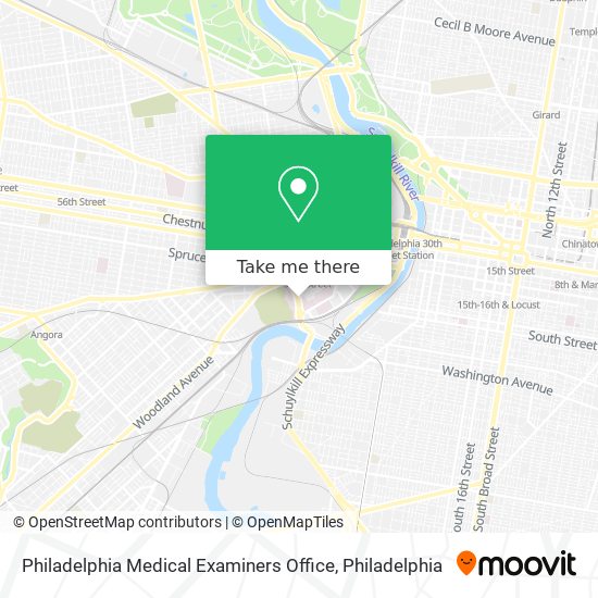 Philadelphia Medical Examiners Office map