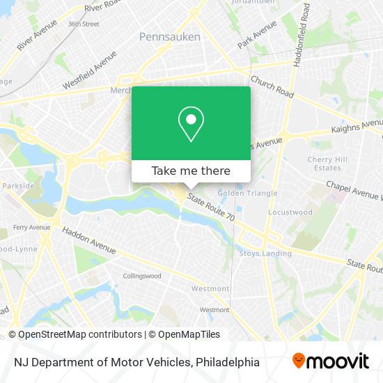 NJ Department of Motor Vehicles map