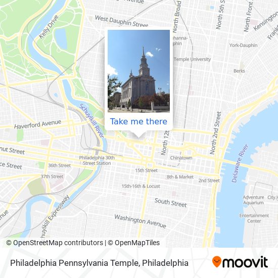 Philadelphia Pennsylvania Temple map