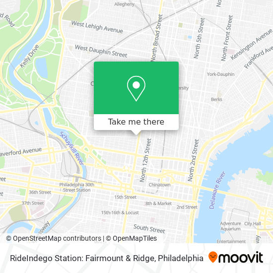 Mapa de RideIndego Station: Fairmount & Ridge