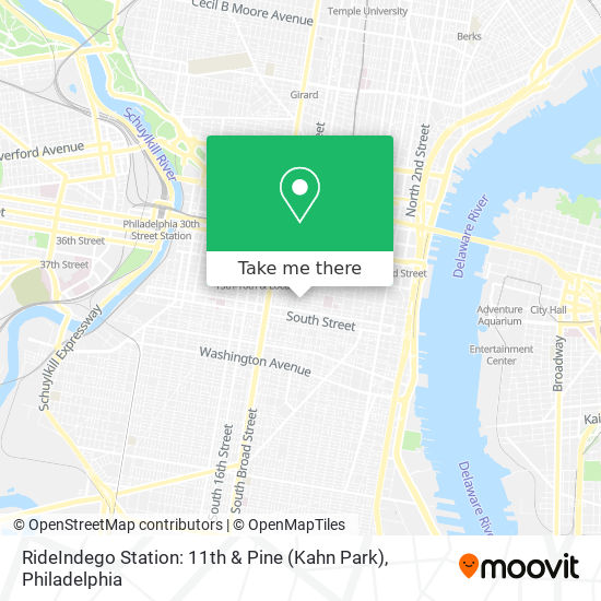 Mapa de RideIndego Station: 11th & Pine (Kahn Park)