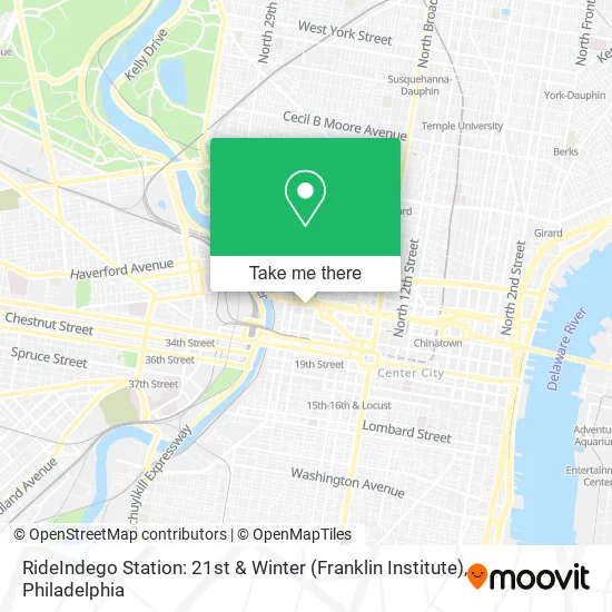 RideIndego Station: 21st & Winter (Franklin Institute) map