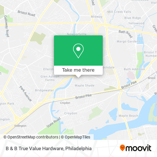 B & B True Value Hardware map