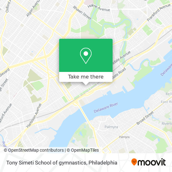 Tony Simeti School of gymnastics map