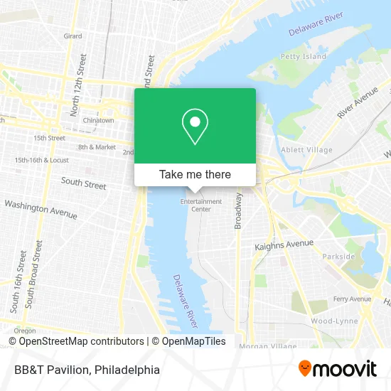 BB&T Pavilion map