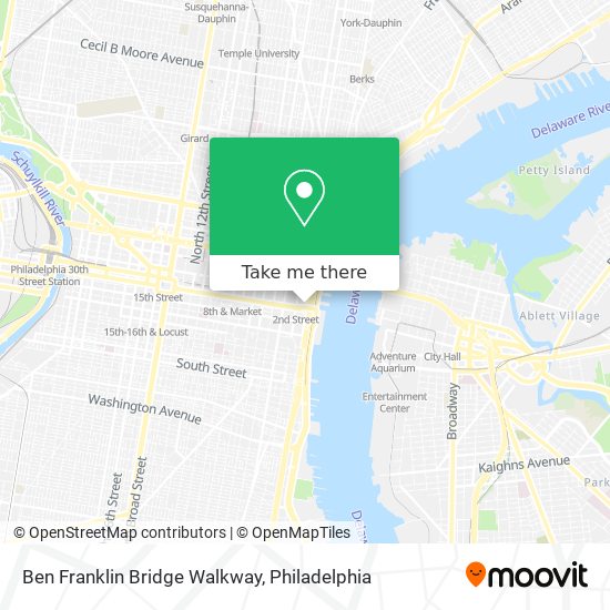 Ben Franklin Bridge Walkway map