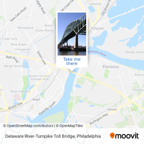 Mapa de Delaware River-Turnpike Toll Bridge