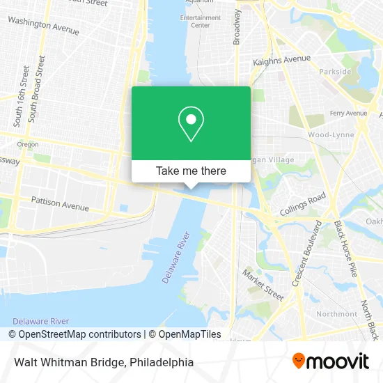 Walt Whitman Bridge map
