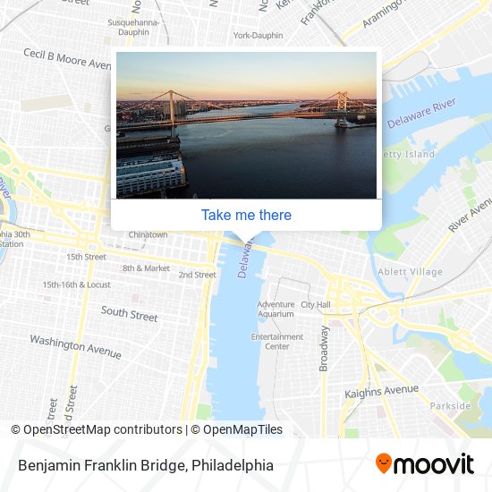 Benjamin Franklin Bridge map
