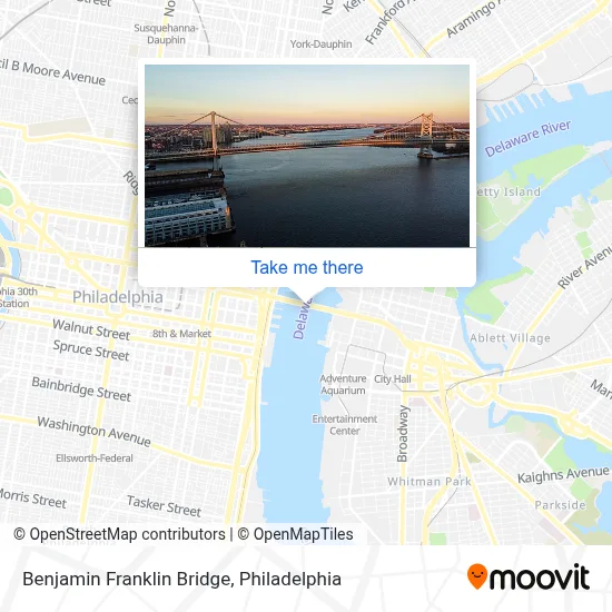 Benjamin Franklin Bridge map
