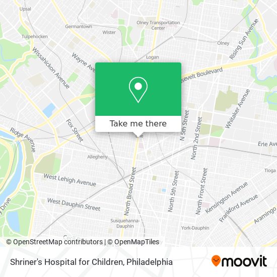 Mapa de Shriner's Hospital for Children