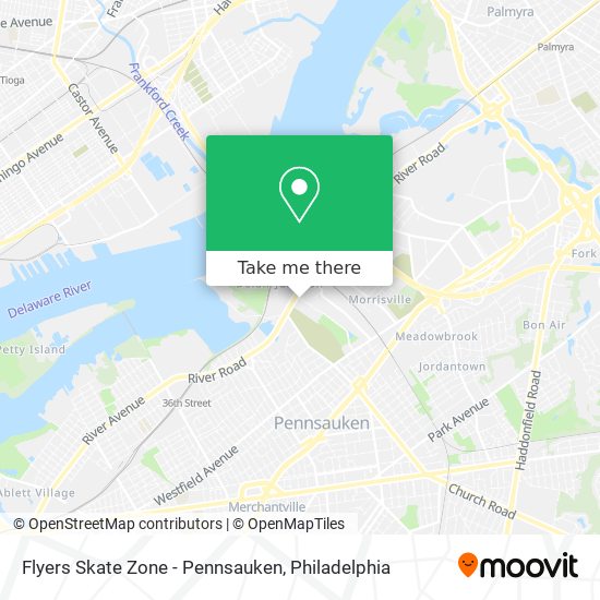 Flyers Skate Zone - Pennsauken map