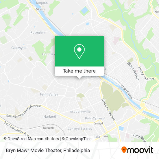 Bryn Mawr Movie Theater map