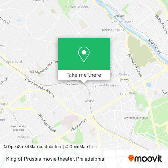 Mapa de King of Prussia movie theater