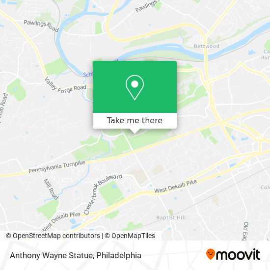 Anthony Wayne Statue map