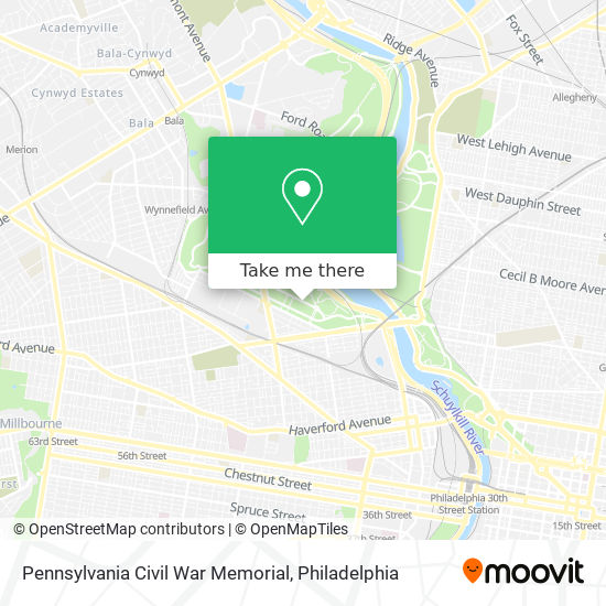 Pennsylvania Civil War Memorial map