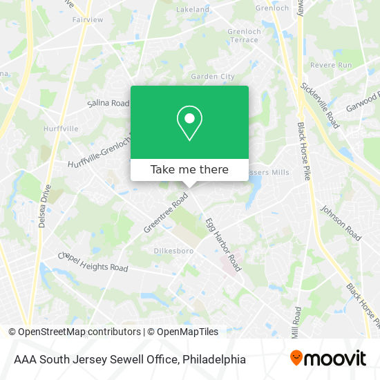 AAA South Jersey Sewell Office map