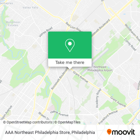 Mapa de AAA Northeast Philadelphia Store