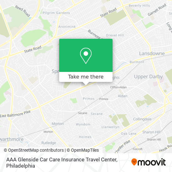 AAA Glenside Car Care Insurance Travel Center map