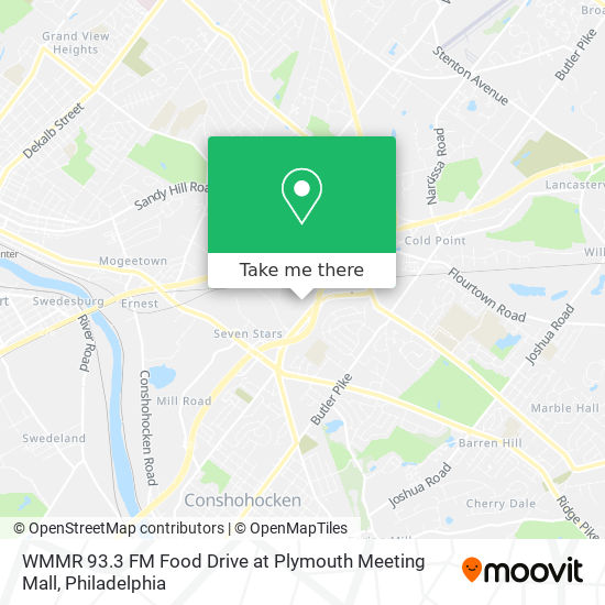 Mapa de WMMR 93.3 FM Food Drive at Plymouth Meeting Mall