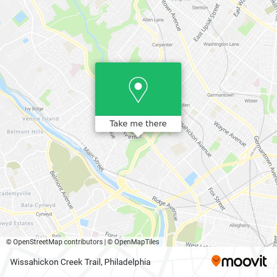 Wissahickon Creek Trail map