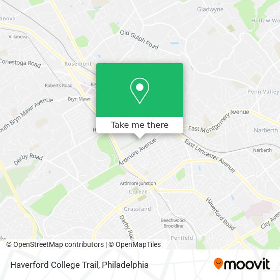 Mapa de Haverford College Trail