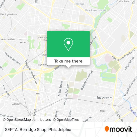 Mapa de SEPTA: Berridge Shop