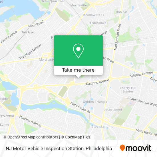 Mapa de NJ Motor Vehicle Inspection Station