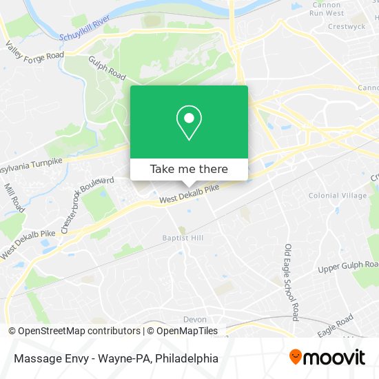Massage Envy - Wayne-PA map