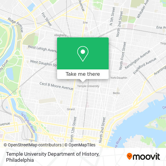 Temple University Department of History map