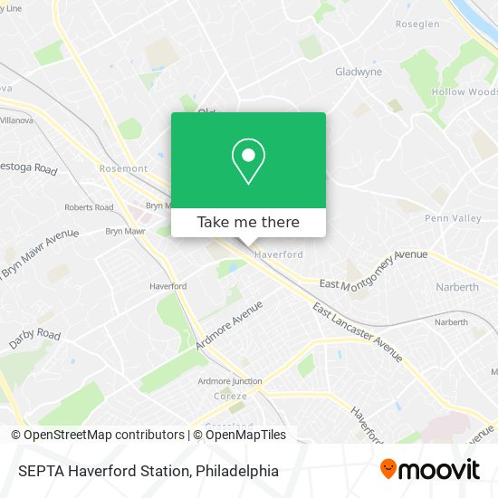 Mapa de SEPTA Haverford Station