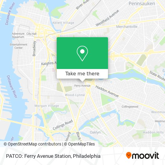 Mapa de PATCO: Ferry Avenue Station